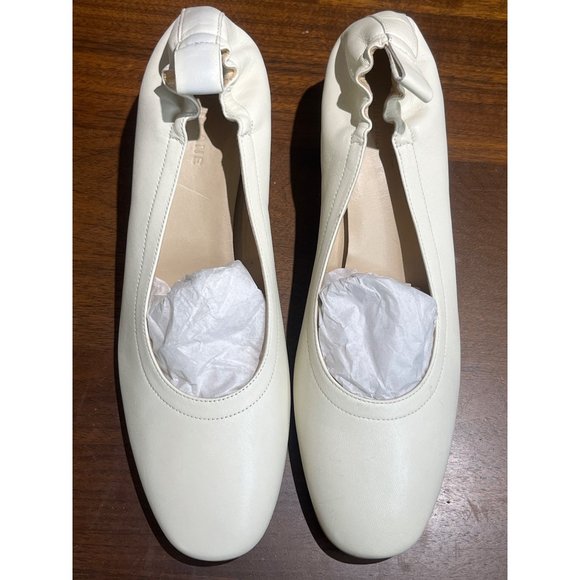 Everlane The Italian Leather Day Heel in Bone Stacked Womens Pumps Shoes - Picture 5 of 15